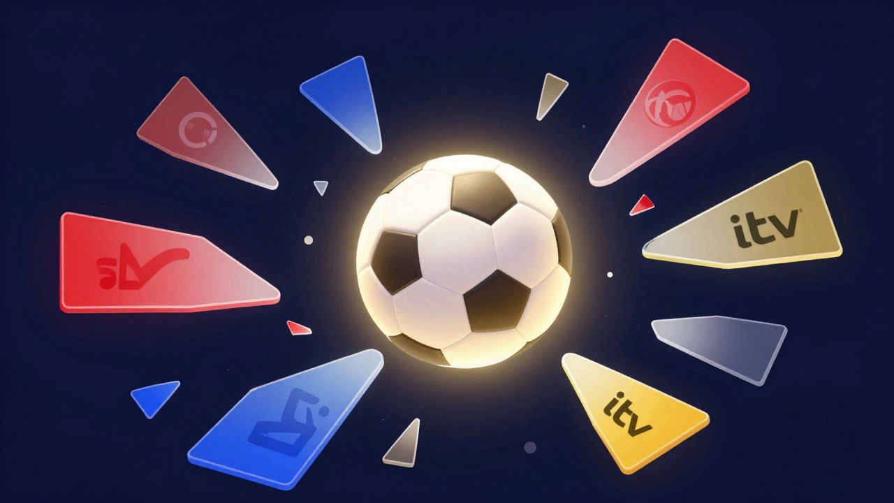 Abstract art showing fragmented football broadcast rights