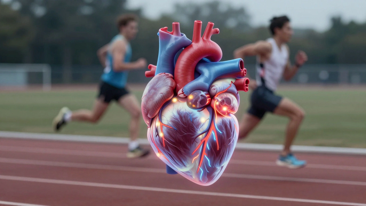 Illustration of heart physiology during endurance running