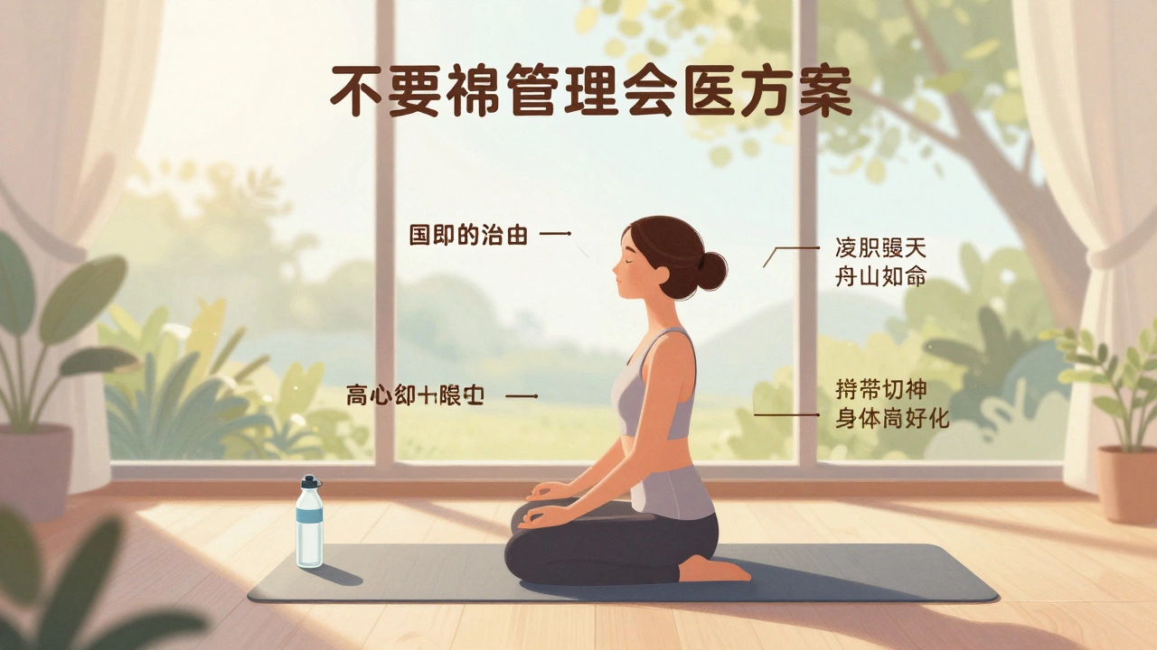 Person meditating in a sunlit room for stress relief