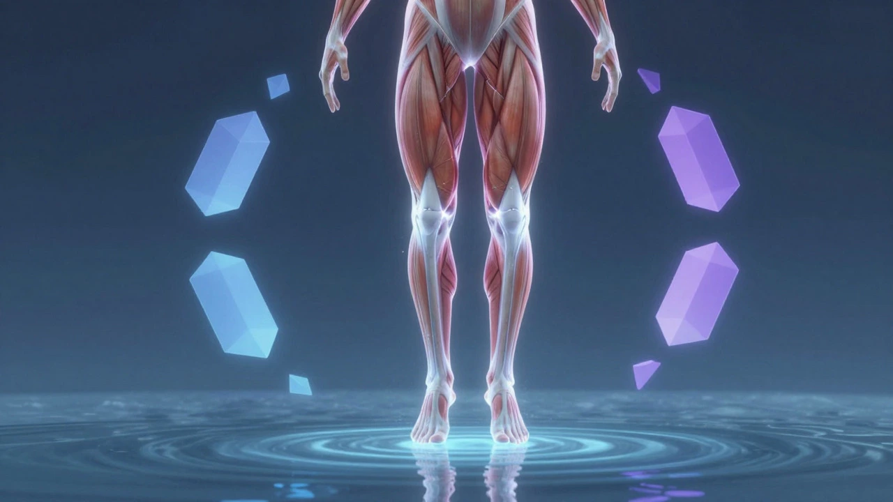 Abstract illustration of a human figure representing muscle recovery and growth