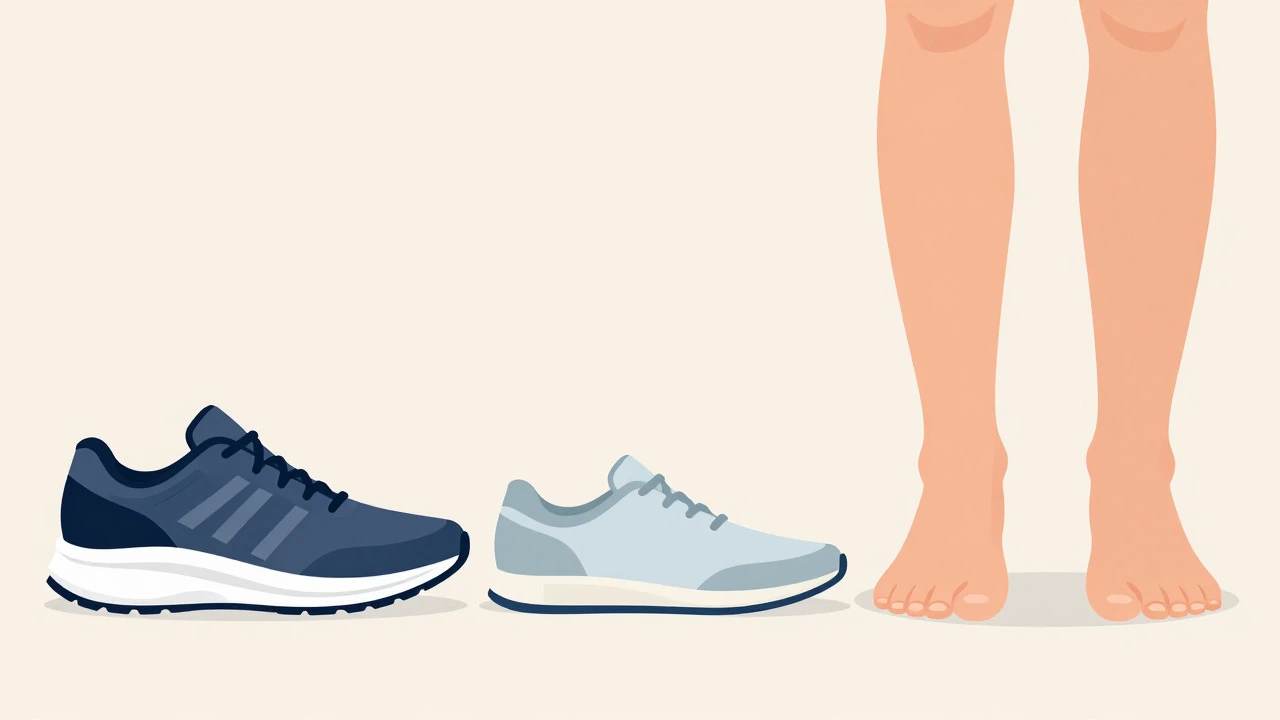 Illustration showing traditional, minimalist, and barefoot footwear options