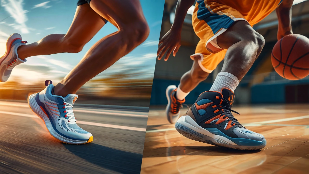 Side-by-side comparison of running stride and basketball lateral cut